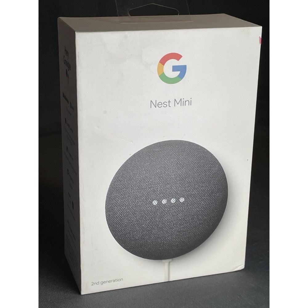 GOOGLE * NEST MINI * 2nd GENERATION SMART SPEAKER ~ BLACK - Open Box